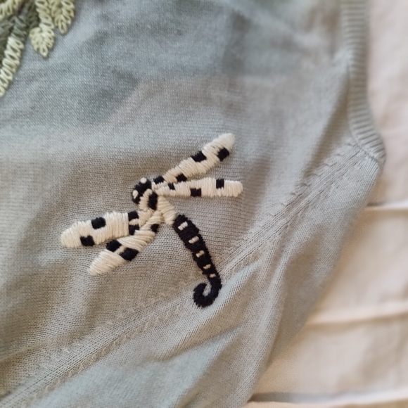 Anthropologie Embroidered Floral Cardigan Sweater, Great Condition! - Picture 11 of 16